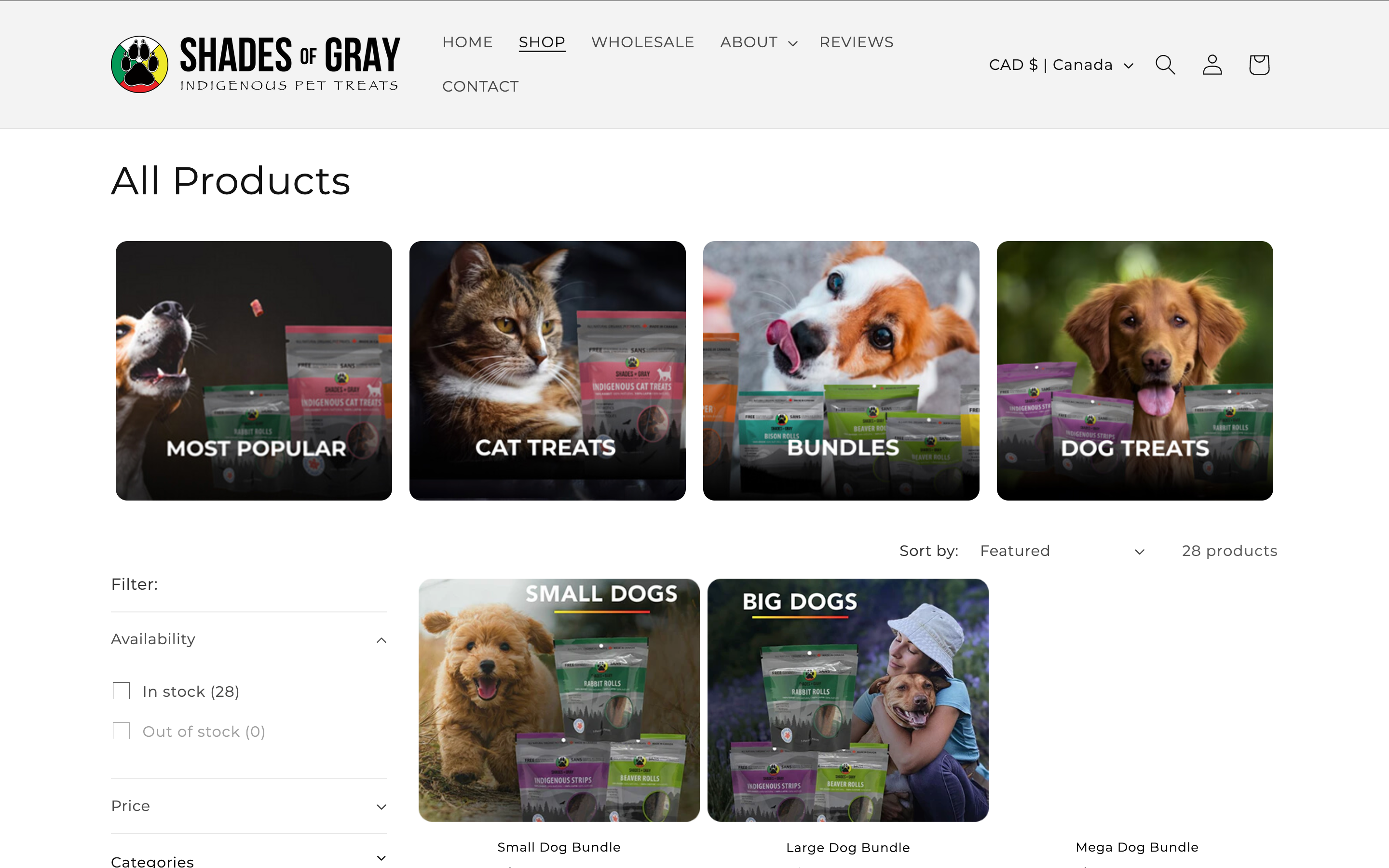 Legacy All Products page